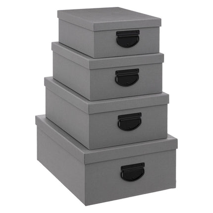 Conjunto de 4 caixas cinza