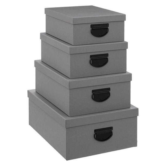 Conjunto de 4 caixas cinza