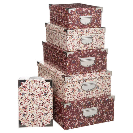 Conjunto de 6 caixas de arrumação estampadas REF 464233