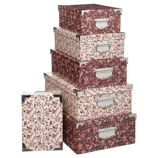 Conjunto de 6 caixas de arrumação estampadas REF 464233