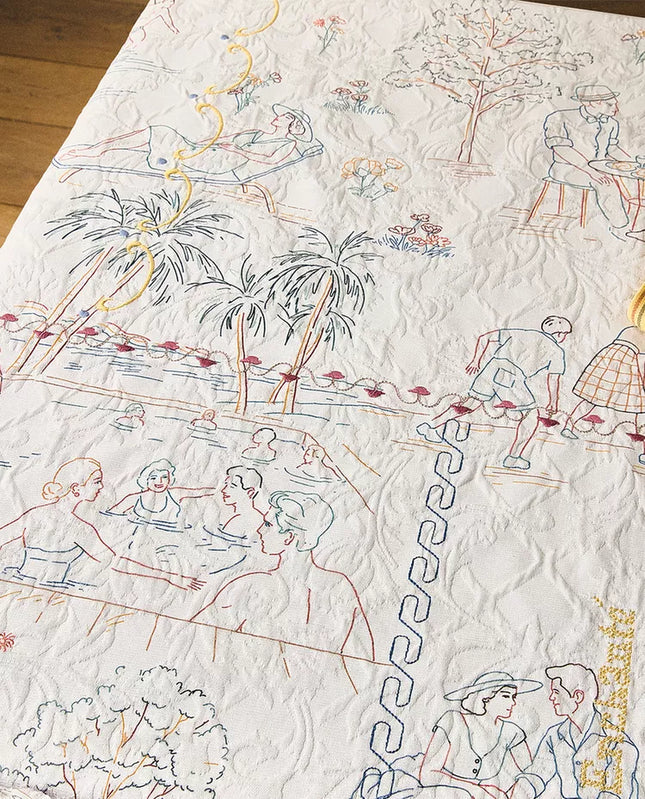 TOALHA DE MESA DE ALGODÃO COM TOILE DE JOUY