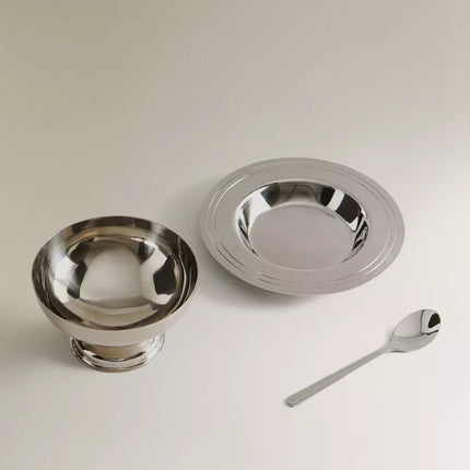 CONJUNTO TAÇA GELADO METAL BRILHO