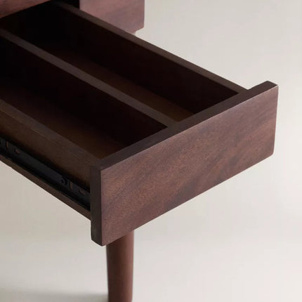 MESA AUXILIAR TECA TABULEIRO XADREZ MÁRMORE