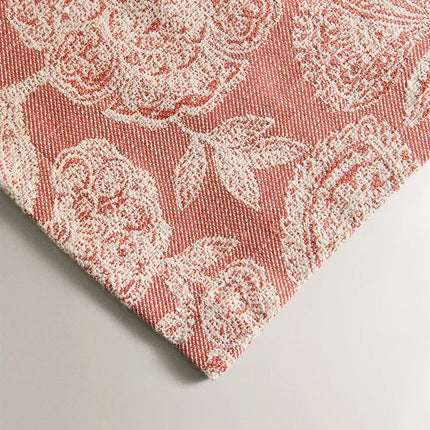 TOALHA MESA ALGODÃO LINHO JACQUARD FLORES