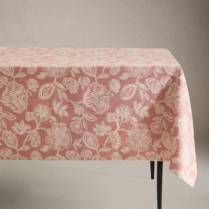 TOALHA MESA ALGODÃO LINHO JACQUARD FLORES