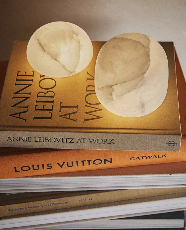 CANDEEIRO DE MESA ALABASTRO SEMIOVAL