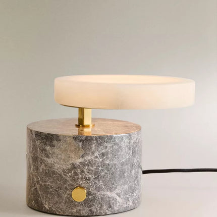 CANDEEIRO MESA ALABASTRO E MÁRMORE