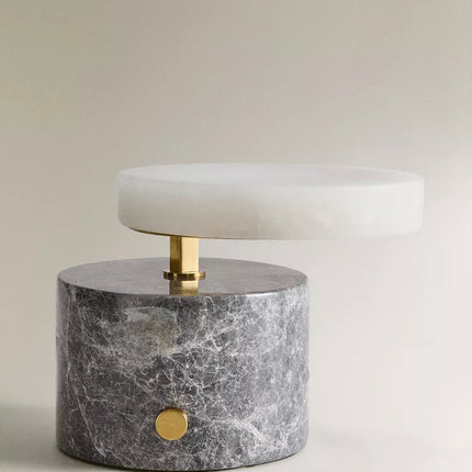 CANDEEIRO MESA ALABASTRO E MÁRMORE