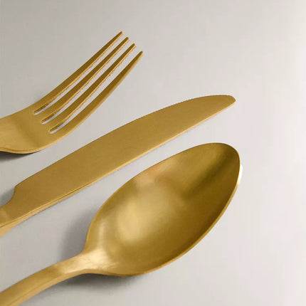 CONJUNTO DE TALHERES 3 PEÇAS AÇO DOURADO