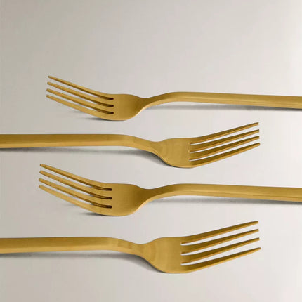 PACK GARFOS DE SOBREMESA BRUNCH AÇO DOURADO (PACK DE 4)