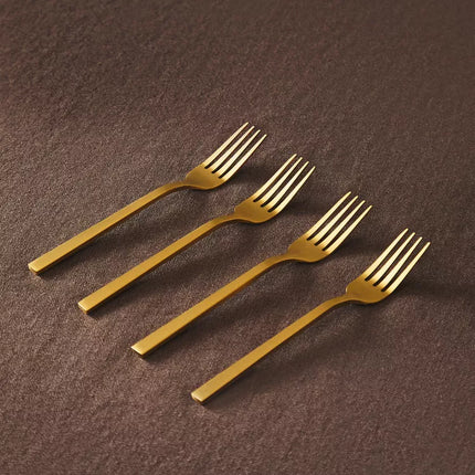 PACK GARFOS DE SOBREMESA BRUNCH AÇO DOURADO (PACK DE 4)