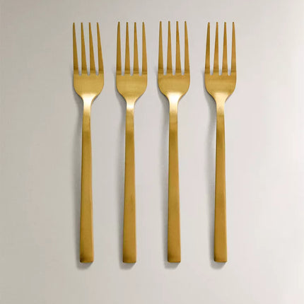 PACK GARFOS DE SOBREMESA BRUNCH AÇO DOURADO (PACK DE 4)