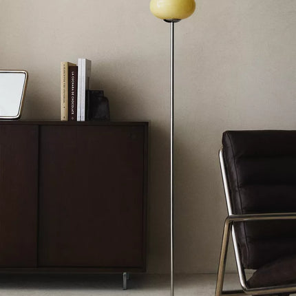 CANDEEIRO DE CHÃO VIDRO E METAL