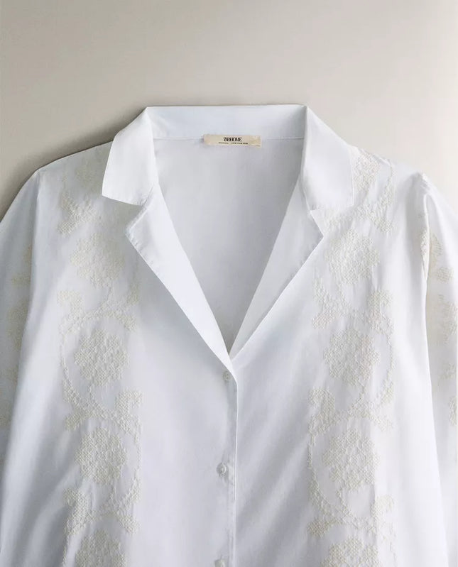 CAMISA ALGODÃO BORDADOS