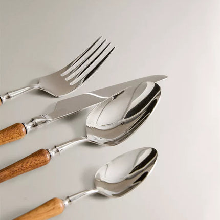CONJUNTO DE TALHERES 4 PEÇAS MADEIRA