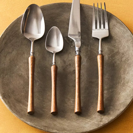 CONJUNTO DE TALHERES 4 PEÇAS MADEIRA