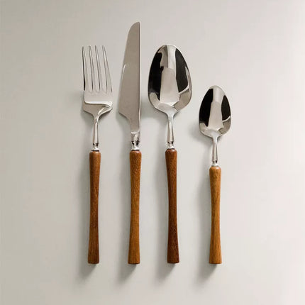 CONJUNTO DE TALHERES 4 PEÇAS MADEIRA