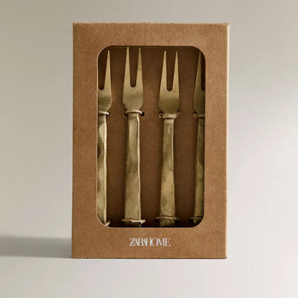PACK GARFOS DE SOBREMESA MARTELADO (PACK DE 4)