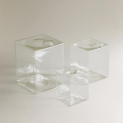VASO VIDRO QUADRADO