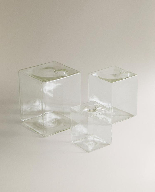 VASO VIDRO QUADRADO