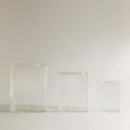 VASO VIDRO QUADRADO