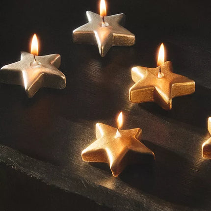 PACK DE VELAS TEALIGHT COM ESTRELAS DE NATAL (PACK DE 6)