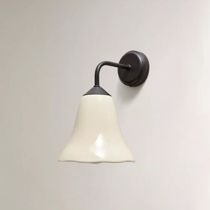 CANDEEIRO | APLIQUE PAREDE METAL TÚLIPA CERÂMICA