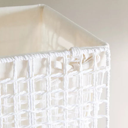 CESTO DE ROUPA COM TECIDO INTERIOR