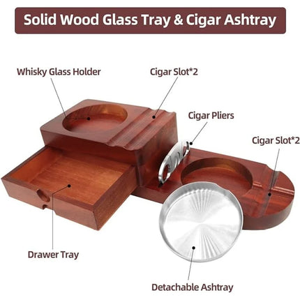 FNINIJEDE Cinzeiro Com Suporte Para Copos De Whisky