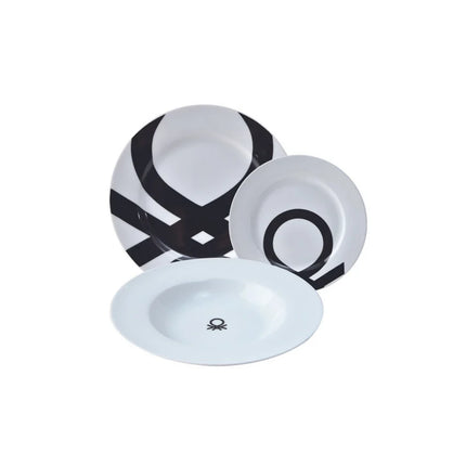 Conjunto 18 Pratos BENETTON BE-0244 (Preto - Porcelana)