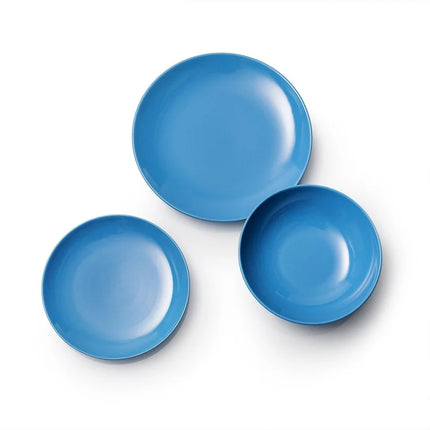 Conjunto 18 Pratos BENETTON BE-0241 (Azul - Faiança)