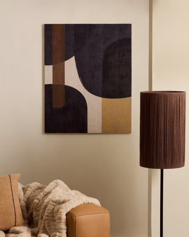 Tela abstrata Tonol castanho 100 x 80 cm