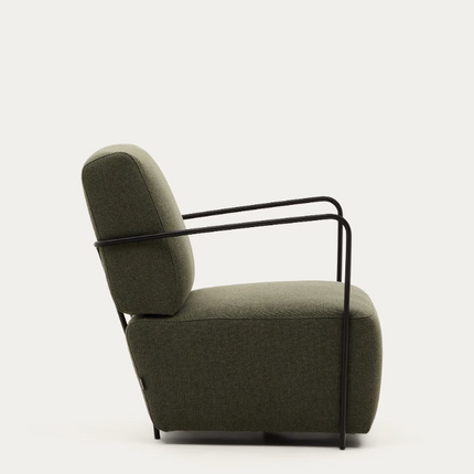 Poltrona Gamer verde e metal com acabamento pintado preto mate