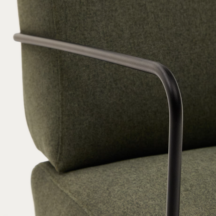 Poltrona Gamer verde e metal com acabamento pintado preto mate