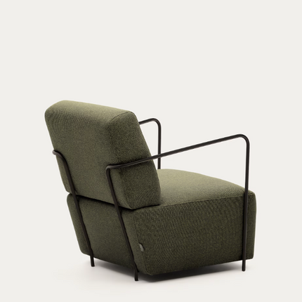 Poltrona Gamer verde e metal com acabamento pintado preto mate