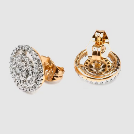 Brincos Africa com Acabamentos em Ouro 18k e Zirconita Branca