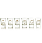 Miss Miserable Pack de 6 Copos de Shot: As Fases da Bebedeira