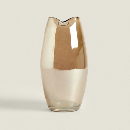 VASO VIDRO EFEITO LUSTROSO ALTO
