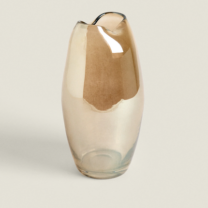 VASO VIDRO EFEITO LUSTROSO ALTO