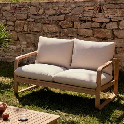 Sofá Sacaleta 2 lugares de madeira maciça de eucalipto 142 cm FSC 100%