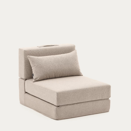 Pufe-cama convertível Arty bege 70 x 89 (200) cm