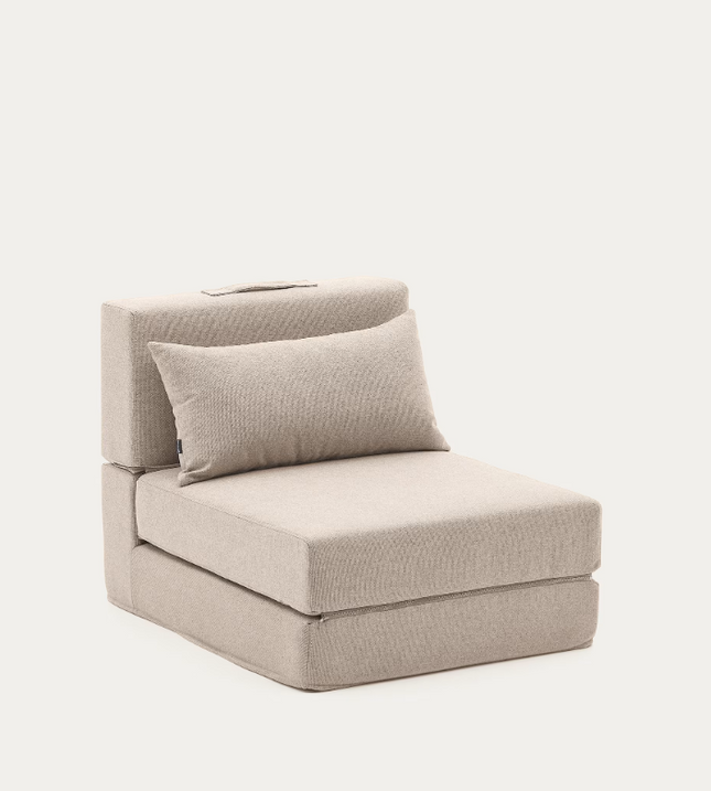 Pufe-cama convertível Arty bege 70 x 89 (200) cm