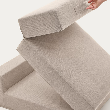 Pufe-cama convertível Arty bege 70 x 89 (200) cm