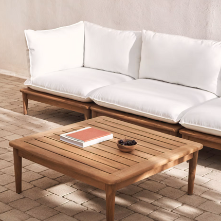 Cadeirão modular de canto Portitxol de madeira maciça de teca