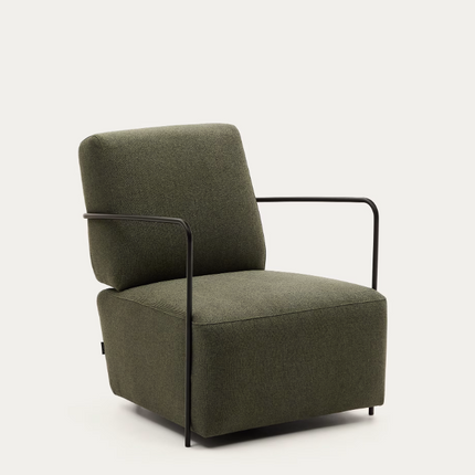 Poltrona Gamer verde e metal com acabamento pintado preto mate
