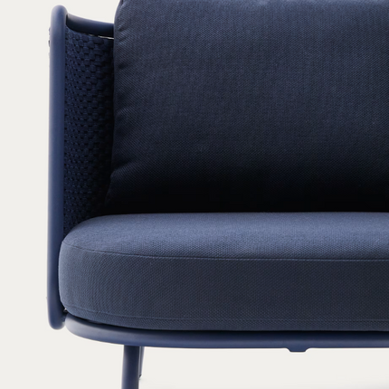 Poltrona de exterior Sedalis em alumínio e corda azul