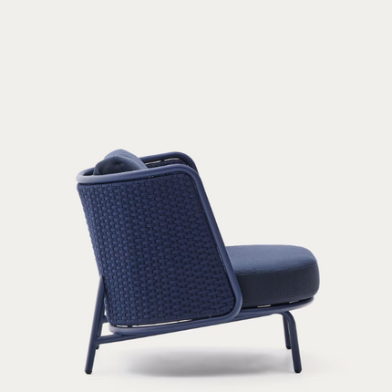 Poltrona de exterior Sedalis em alumínio e corda azul