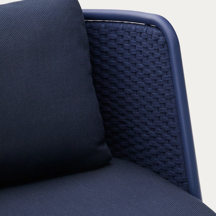 Poltrona de exterior Sedalis em alumínio e corda azul