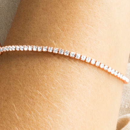 Pulseira Promociones com Acabamento em Ouro Rosa de 18k com Zirconita Brilhante