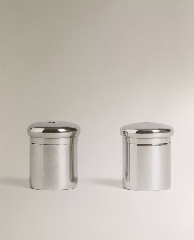 CONJUNTO DE SALEIRO E PIMENTEIRO DE AÇO MINI